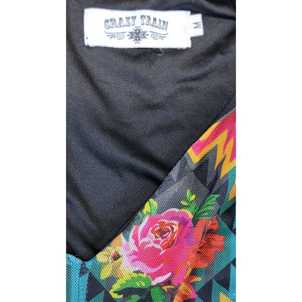 Crazy Train Jolie Romper Shorts Aztec Long Sleeve One Piece Womens Med - Picture 7 of 9